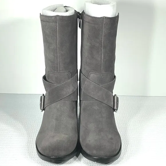 Vince Camuto Womens Motorcycle Ankle High Boots Suede Leather Wethima 6.5M NIB