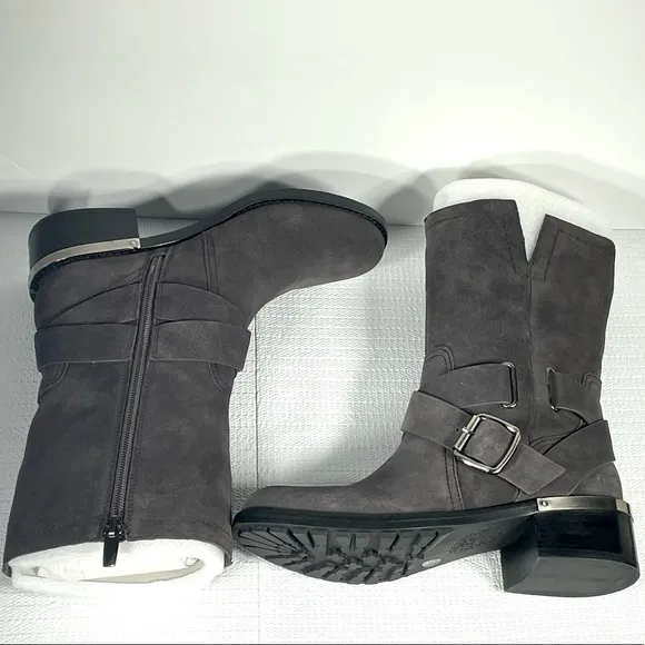 Vince Camuto Womens Motorcycle Ankle High Boots Suede Leather Wethima 6.5M NIB