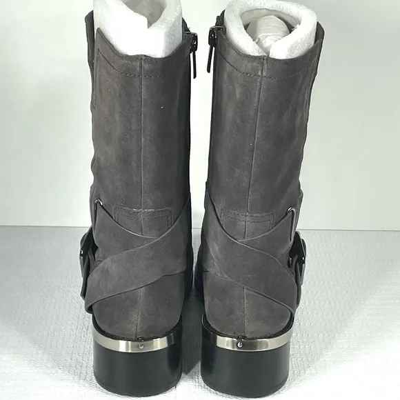 Vince Camuto Womens Motorcycle Ankle High Boots Suede Leather Wethima 6.5M NIB