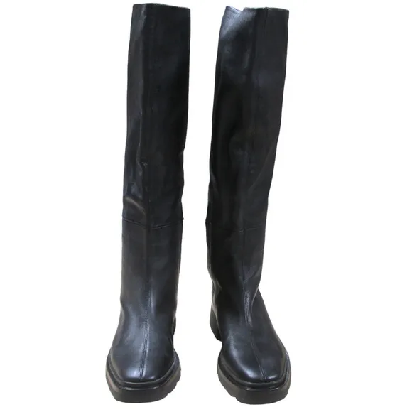 Vince Rune Slouch Leather Knee High Black Boots Women's Size 7 New Without Box