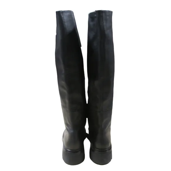 Vince Rune Slouch Leather Knee High Black Boots Women's Size 7 New Without Box