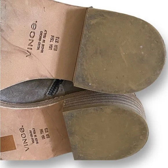 VINCE Suede Cabria Bootie Woodsmoke Women’s Size 7.5 Tie Up Flat 1” W…Gorpcore