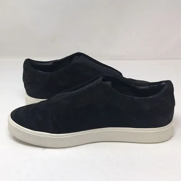 Vince Suede Cantara Sneakers Women's Black White Suede Slip On Shoes Size 6