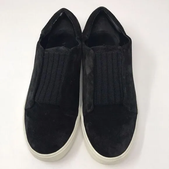 Vince Suede Cantara Sneakers Women's Black White Suede Slip On Shoes Size 6