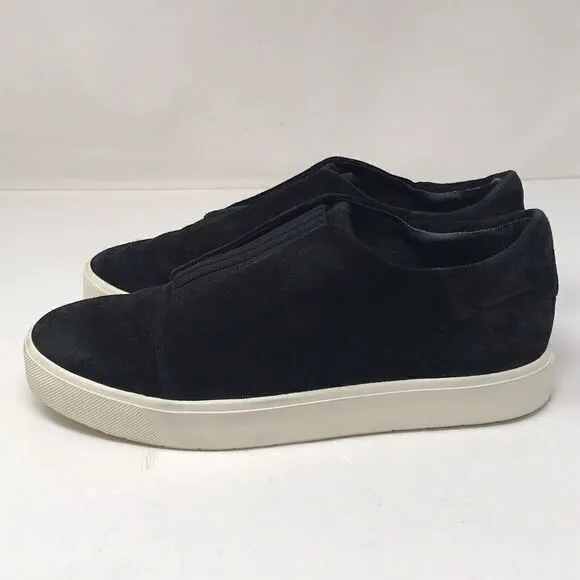 Vince Suede Cantara Sneakers Women's Black White Suede Slip On Shoes Size 6