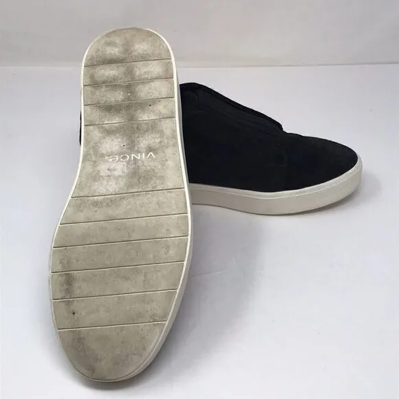 Vince Suede Cantara Sneakers Women's Black White Suede Slip On Shoes Size 6