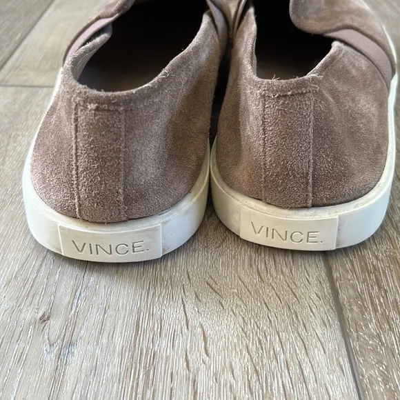 Vince Suede Slip On Shoes Taupe