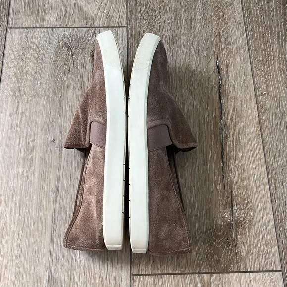 Vince Suede Slip On Shoes Taupe
