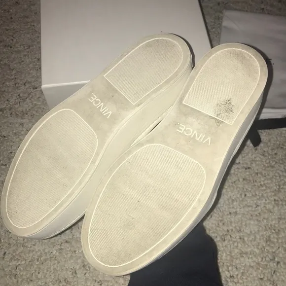 VINCE Warren Black suede slip on sneakers