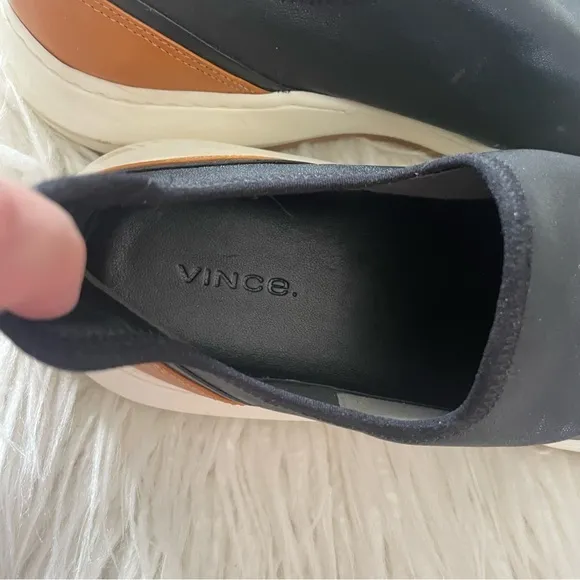 Vince Womens Shoes Vince Marlon Leather Slip-On Sneakers size ladies 8.5‎