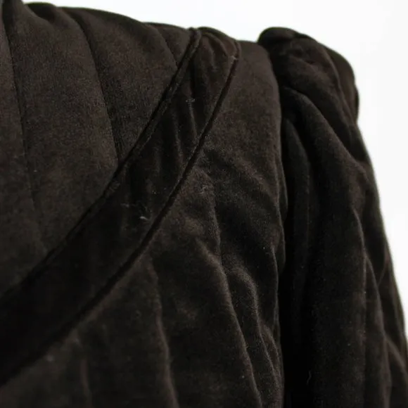 Vintage 1960s 1970s Black Brown Hued Velveteen Skirt Suit Set