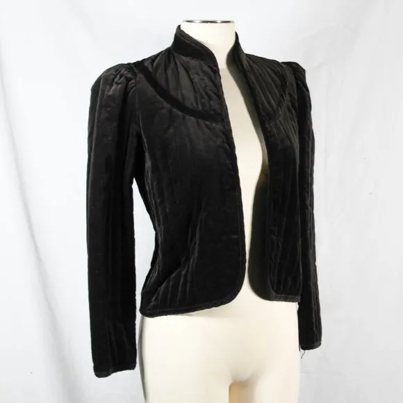 Vintage 1960s 1970s Black Brown Hued Velveteen Skirt Suit Set
