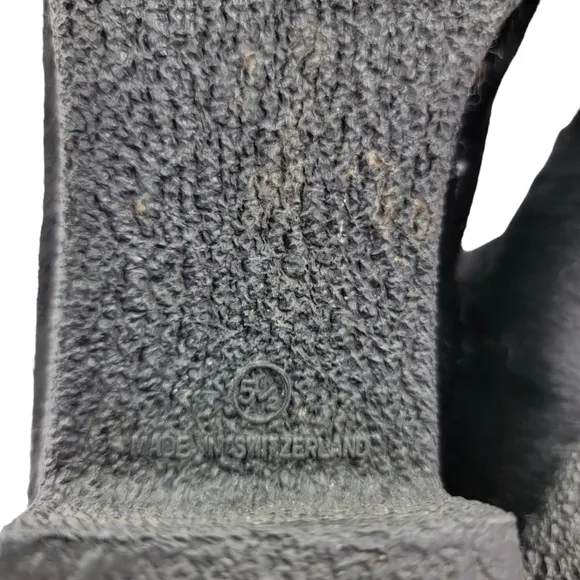 Vintage 50s 60s Black Pony Hair Fur Textured Sole Ankle side Zip Go Go Boots