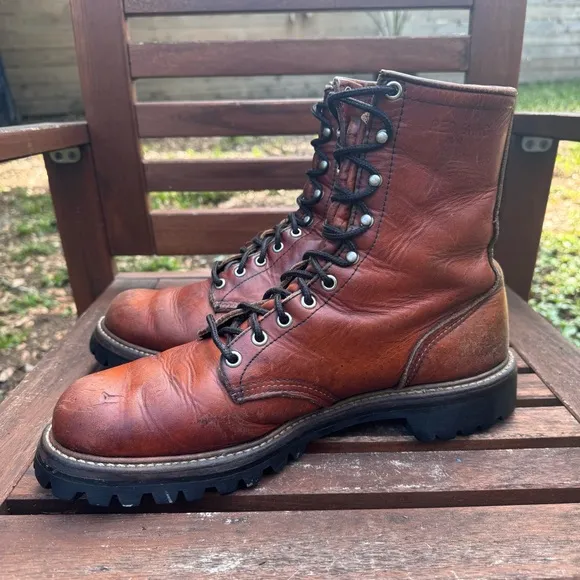 Vintage 70s 80s Red Wing Irish Setter 8” Boot 890 Size 12 A Brown Tan