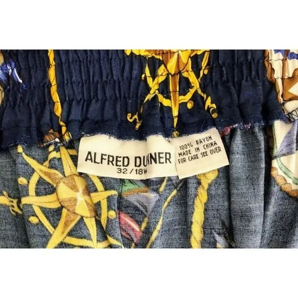 Vintage 80s Nautical Print Button-Down Top &amp; Ultra High-Waist Shorts Set