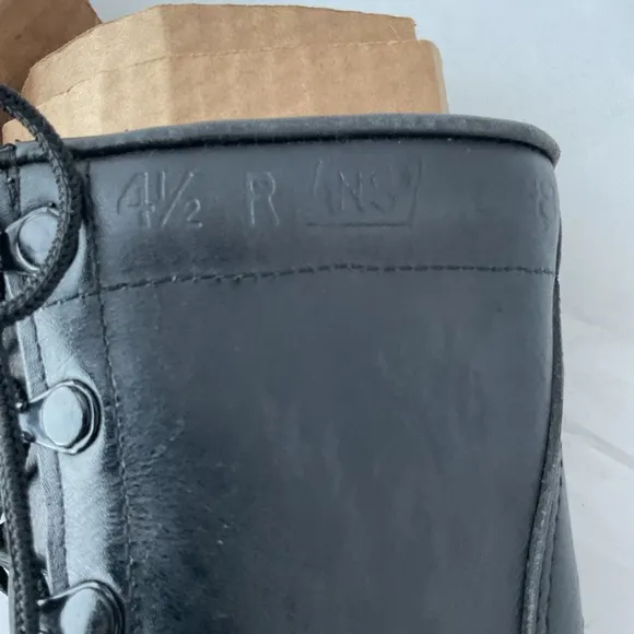 Vintage ‘87 Ro-Search Black Leather Military Issue Combat Boot Men's Size 4.5 R