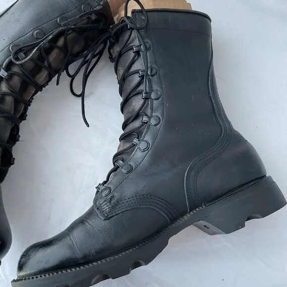 Vintage ‘87 Ro-Search Black Leather Military Issue Combat Boot Men's Size 4.5 R