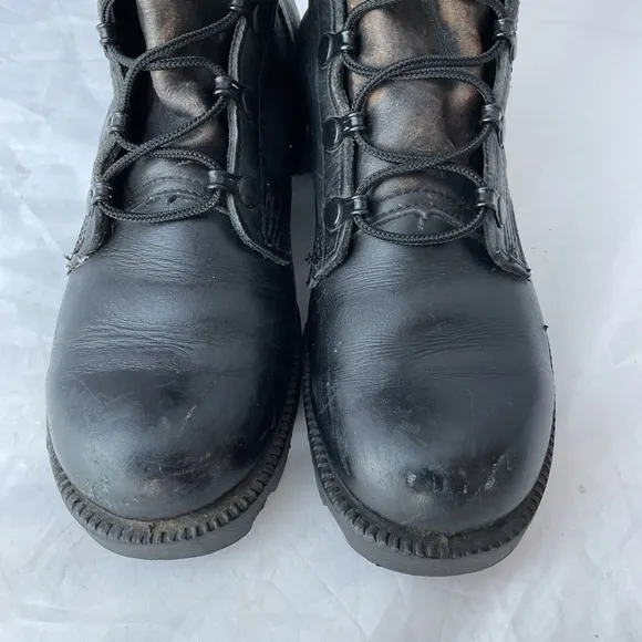 Vintage ‘87 Ro-Search Black Leather Military Issue Combat Boot Men's Size 4.5 R