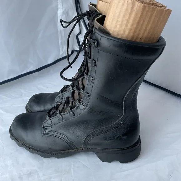Vintage ‘87 Ro-Search Black Leather Military Issue Combat Boot Men's Size 4.5 R