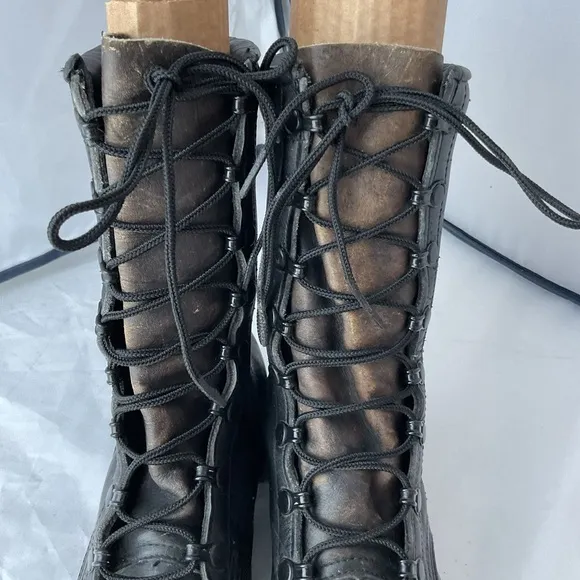 Vintage ‘87 Ro-Search Black Leather Military Issue Combat Boot Men's Size 4.5 R