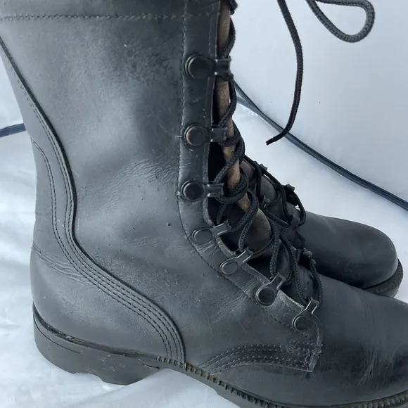Vintage ‘87 Ro-Search Black Leather Military Issue Combat Boot Men's Size 4.5 R