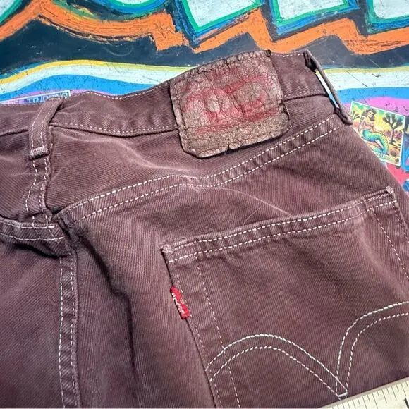 Vintage 90s Levi’s 501 Button-Fly Brown Jeans - Men’s W33 L32  - Made in Mexico