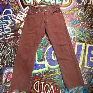 Vintage 90s Levi’s 501 Button-Fly Brown Jeans - Men’s W33 L32  - Made in Mexico