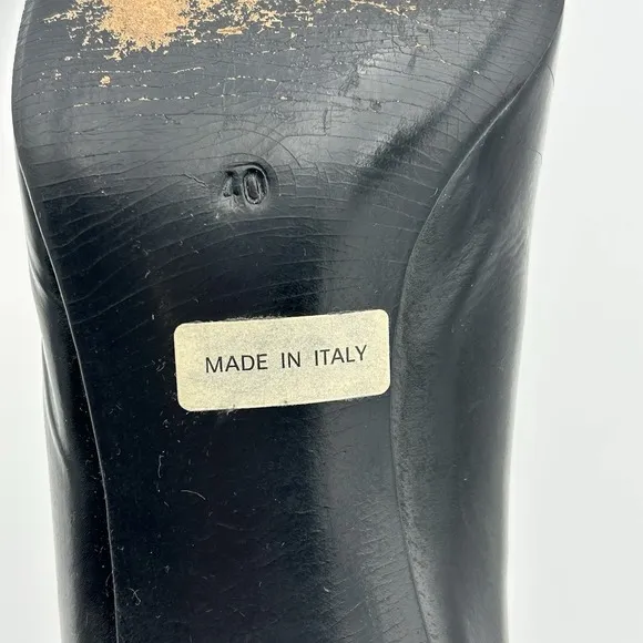 Vintage Albanese‎ Roma Italy Leather Women Flat Snakeskin Shoes Size 9.5  EUR 40