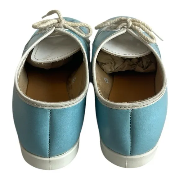 Vintage Brunswick Bowling Shoes Blue White Leather Ladies Saddle Oxford Shoes, 6