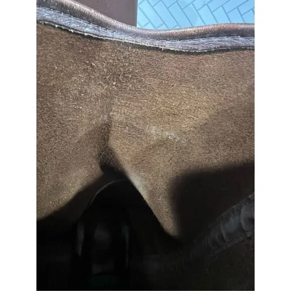 Vintage Double H Boot Ranch Wellington Brown Leather Cowboy Work Boots Sz 10.5