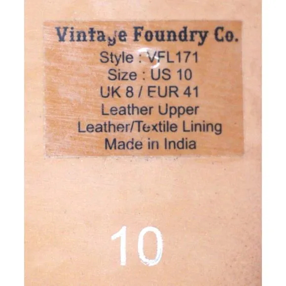 Vintage Foundry Co BROWN GENUINE LEATHER FLAT POINTED SLIP ON BALLET SHOES Sz 10