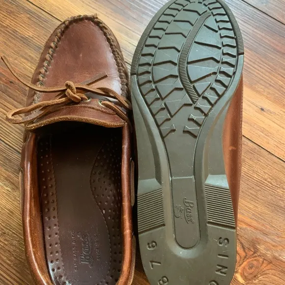 Vintage GH Bass Loafer Boat Shoe Sz 9M Leather Casual Preppy R324