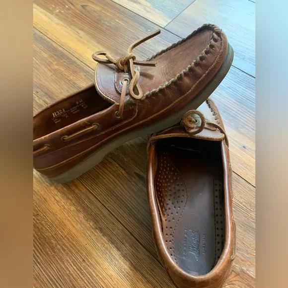 Vintage GH Bass Loafer Boat Shoe Sz 9M Leather Casual Preppy R324