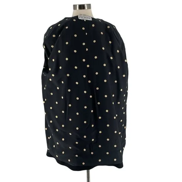 Vintage Gianfranco Ferre Black Wool Jacket Removable Dotted Silk Lining US 6
