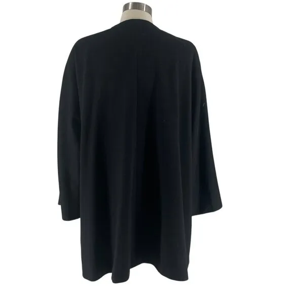 Vintage Gianfranco Ferre Black Wool Jacket Removable Dotted Silk Lining US 6