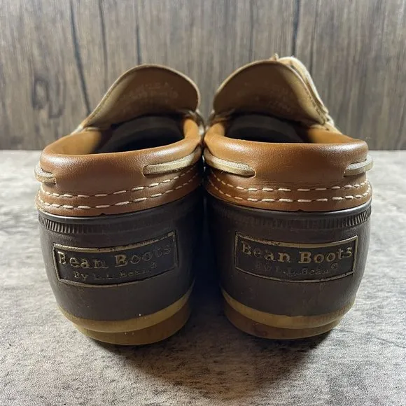VINTAGE LL Bean Maine Hunting Shoes Mens 9 Low Boots Slip On Brown USA Made