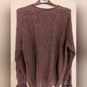 Vintage L.L. Bean Oversize Cable Knit Fisherman Chunky Cotton Linen Sweater XL