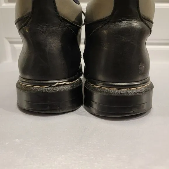 Vintage Paraboot Parachoc Boots Rugged Men's Lace Up Sz 9 41/42 Black Silver