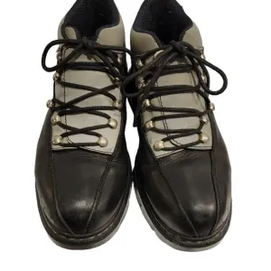 Vintage Paraboot Parachoc Boots Rugged Men's Lace Up Sz 9 41/42 Black Silver