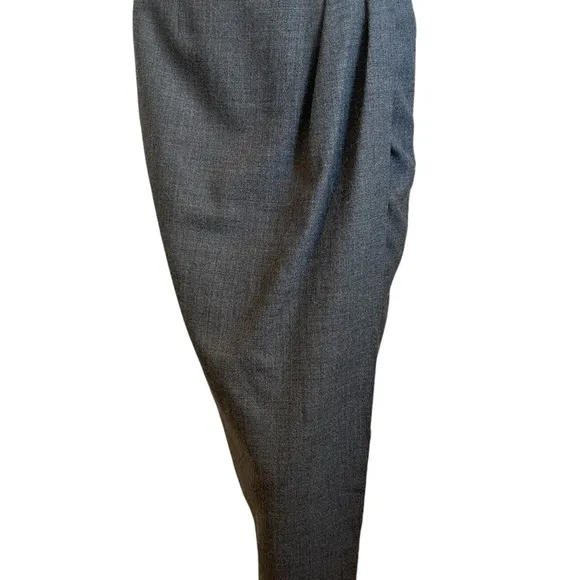 Vintage Ports International 100%  gray wool midi skirt