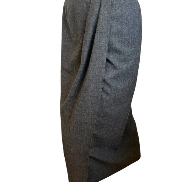 Vintage Ports International 100%  gray wool midi skirt