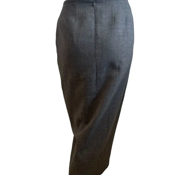 Vintage Ports International 100%  gray wool midi skirt