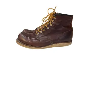 Vintage Red Wing Mens Leather Moc Toe Lace-Up Boots Size 10.5 Made in USA