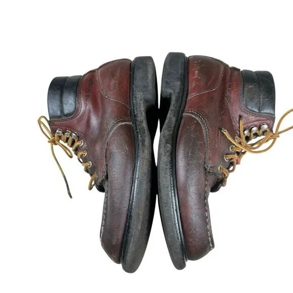 Vintage Red Wing Reddish Brown Leather Super Sole Lace‎ Up Work Boots Sz 8 D USA