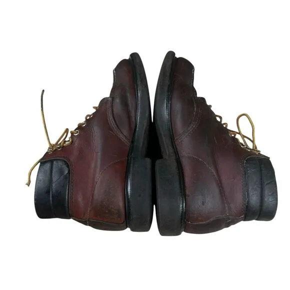 Vintage Red Wing Reddish Brown Leather Super Sole Lace‎ Up Work Boots Sz 8 D USA