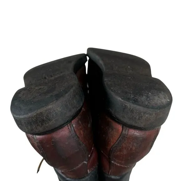 Vintage Red Wing Reddish Brown Leather Super Sole Lace‎ Up Work Boots Sz 8 D USA