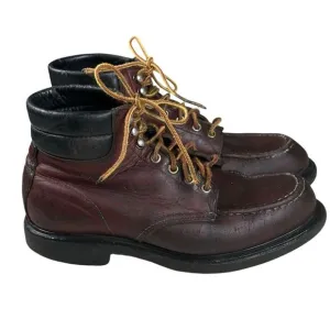 Vintage Red Wing Reddish Brown Leather Super Sole Lace‎ Up Work Boots Sz 8 D USA