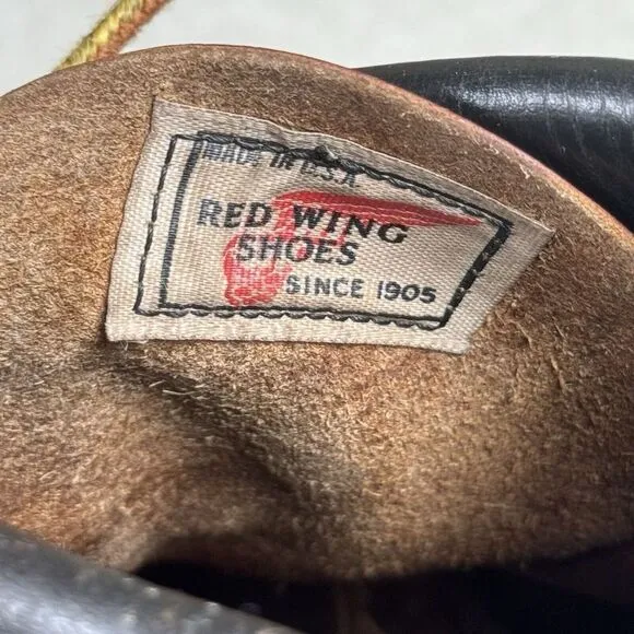 Vintage Red Wing Reddish Brown Leather Super Sole Lace‎ Up Work Boots Sz 8 D USA
