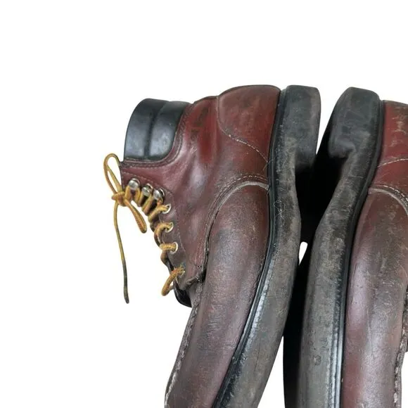 Vintage Red Wing Reddish Brown Leather Super Sole Lace‎ Up Work Boots Sz 8 D USA