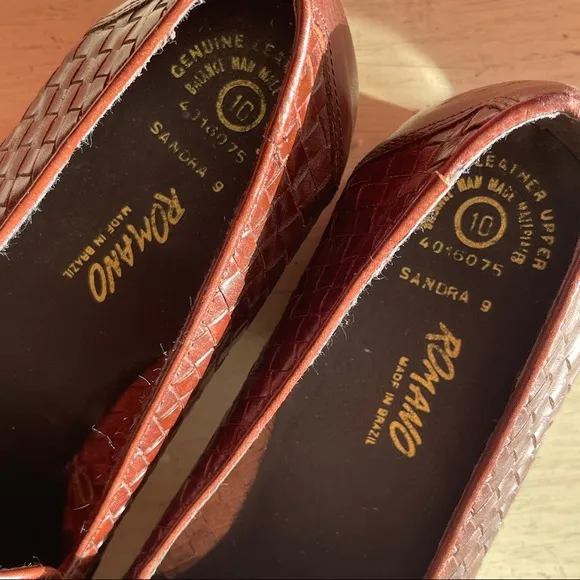 Vintage Romano Leather Woven Shoes